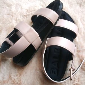 Balenciaga womens double strap leather sandal
